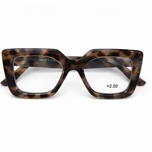 Vince Camuto Brown Tortoiseshell Square Reading Glasses +2.50